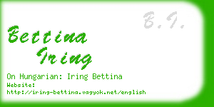 bettina iring business card